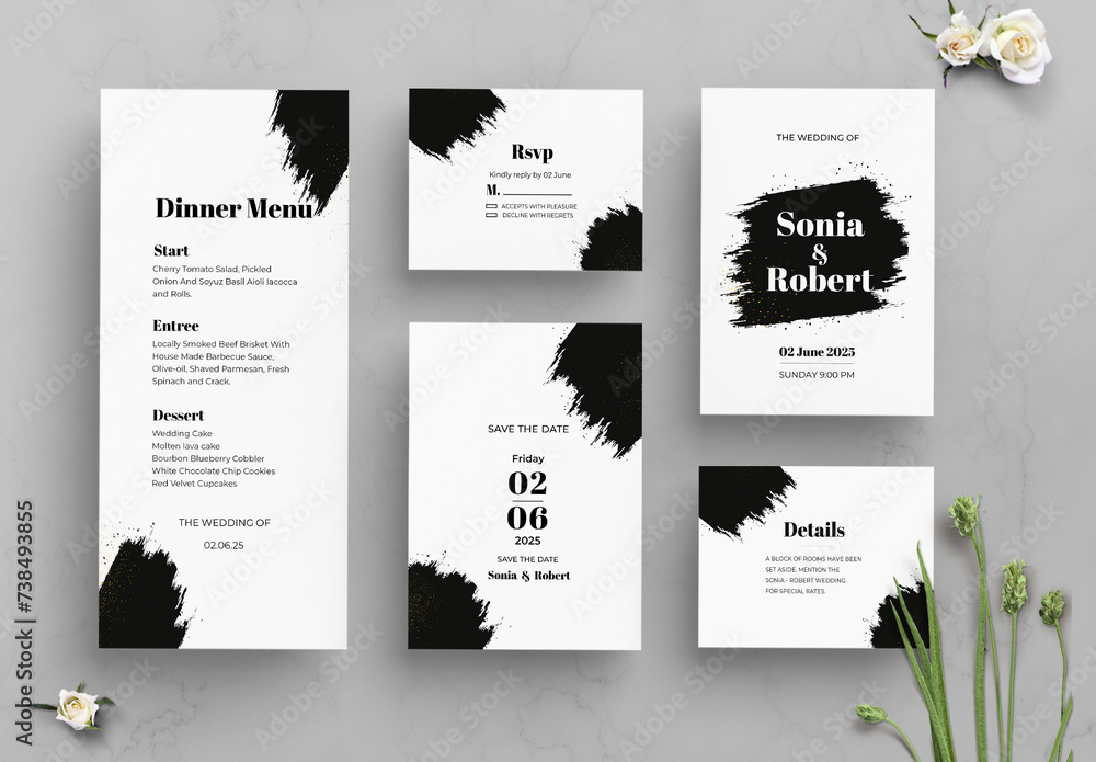 Wedding Invitation Set Stock Template Adobe Stock Wedding Invitation Set Stock Template Adobe Stock