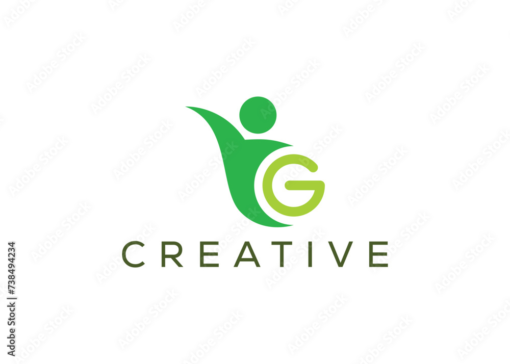 Letter G man vector logo design template Letter G man vector logo design template