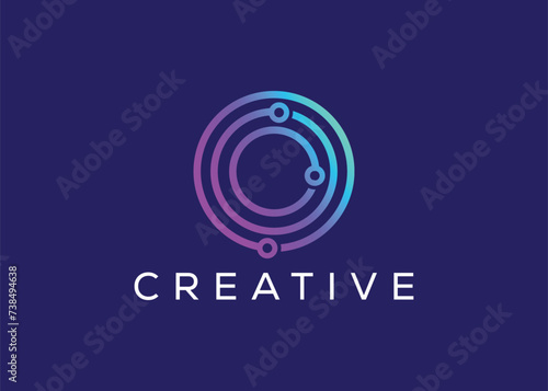 Minimalist and Modern technology logo design vector template. Creative modern Innovative high Circuit technology logo