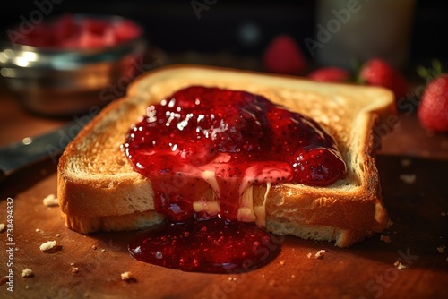 plain bread smeared with delicious jam