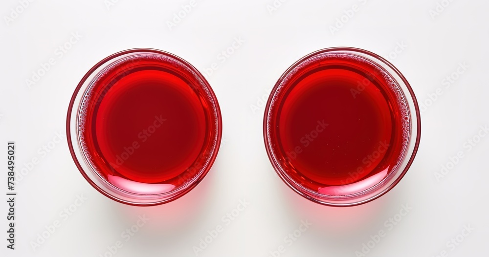 Homemade strawberry jam in glass, white background Homemade strawberry jam in glass, white background