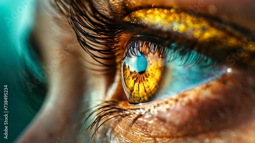 Extreme closeup animation of an eye photo