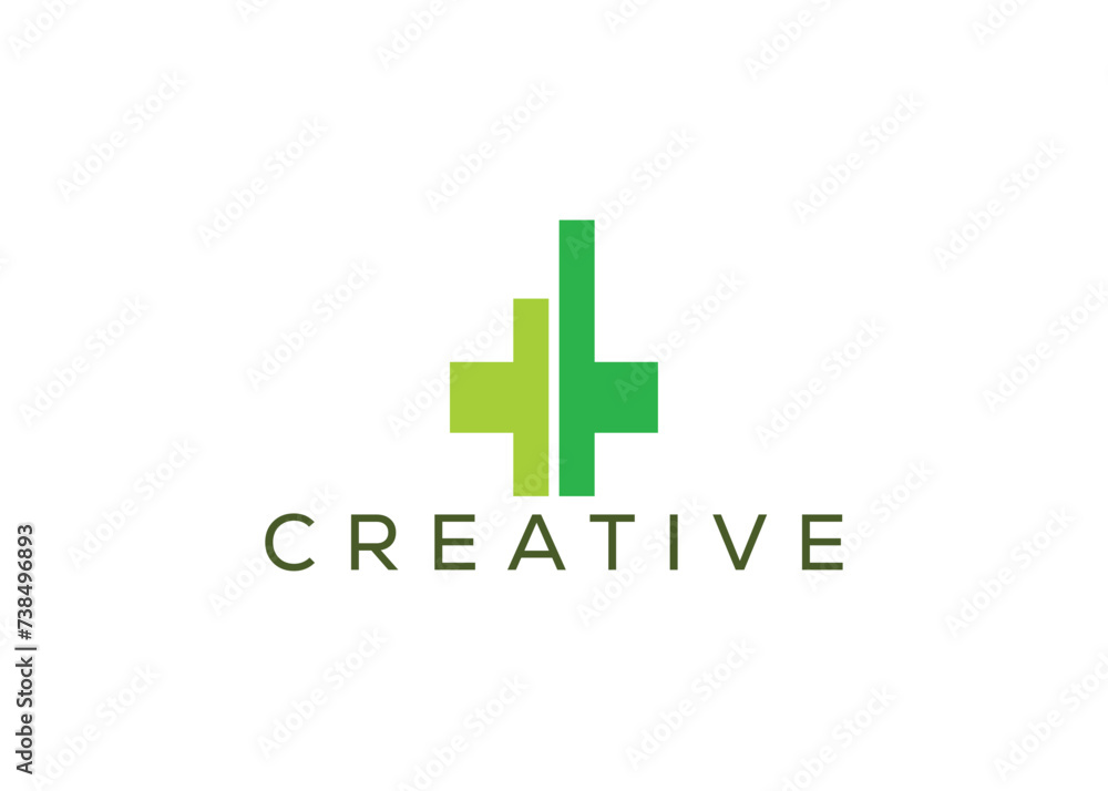 Plus financial growth arrow vector logo design template Plus financial growth arrow vector logo design template