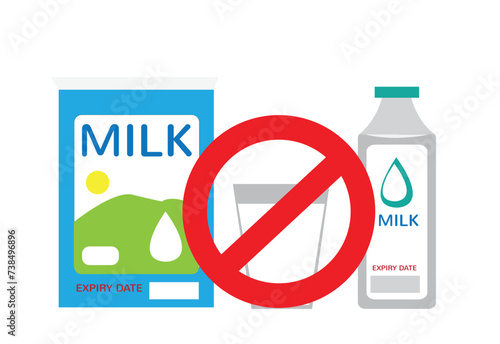 Expired milk or poor quality product. Editable Clip Art.