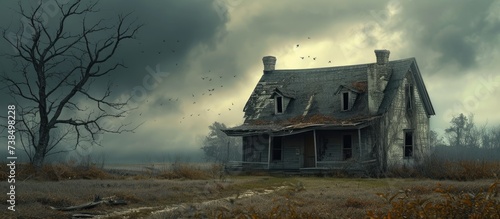 Deserted spooky rural house