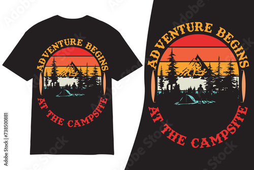 Camping outdoors retro vintage t shirt design