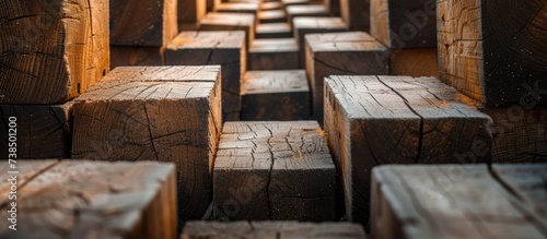 Wooden blocks depict creating a unique path in a conceptual photo.