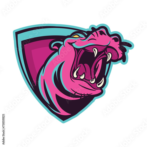 Hippo Esports Mascot Logo Design