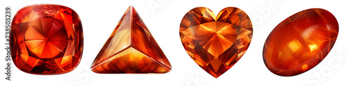 Hessonite Garnet clipart collection, vector, icons isolated on transparent background 