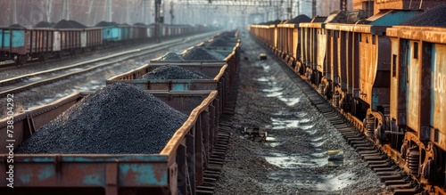 Transportation of coal by rail for solid fuel and energy raw materials, specifically for heating purposes, is accomplished using railway freight cars at the station.