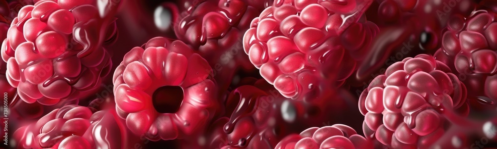 Raspberry pattern background . Banner Raspberry pattern background . Banner