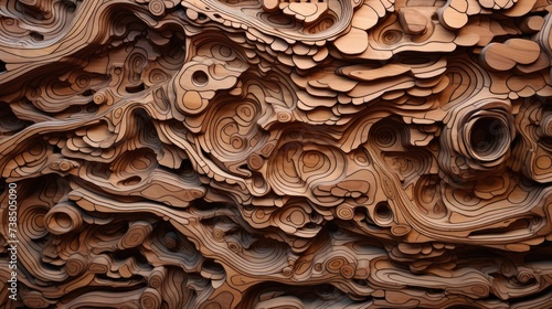 Delve into the organic warmth of a wooden cut texture. Ai Generated © Crazy Juke