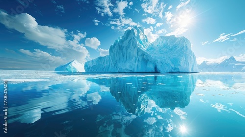 Arctic nature reveals an iceberg from a glacier  a frozen masterpiece in Greenland  Ai Generated.