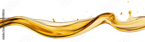 Golden oil splash cut out photo