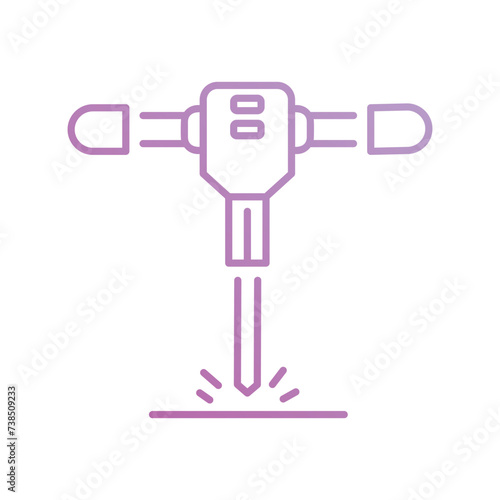 jackhammer icon with white background vector stock illustration