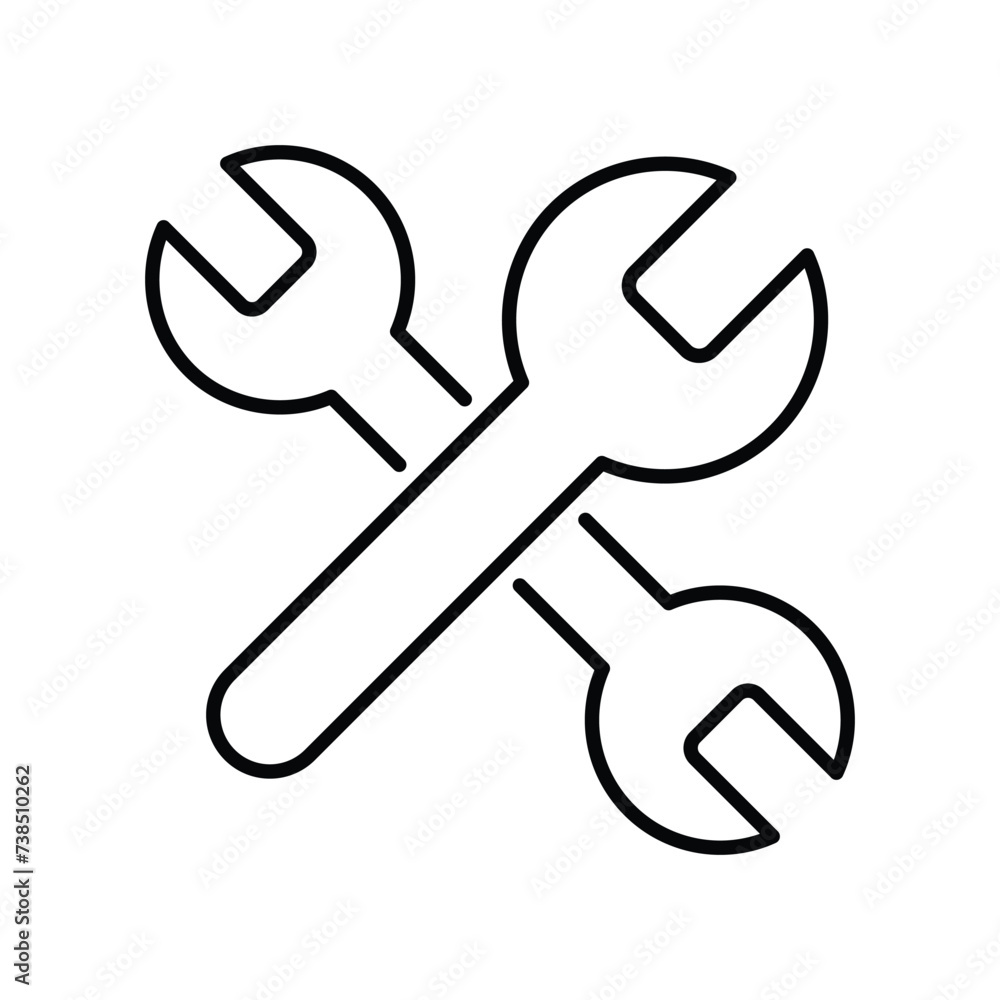wrench icon with white background vector stock illustration wrench icon with white background vector stock illustration