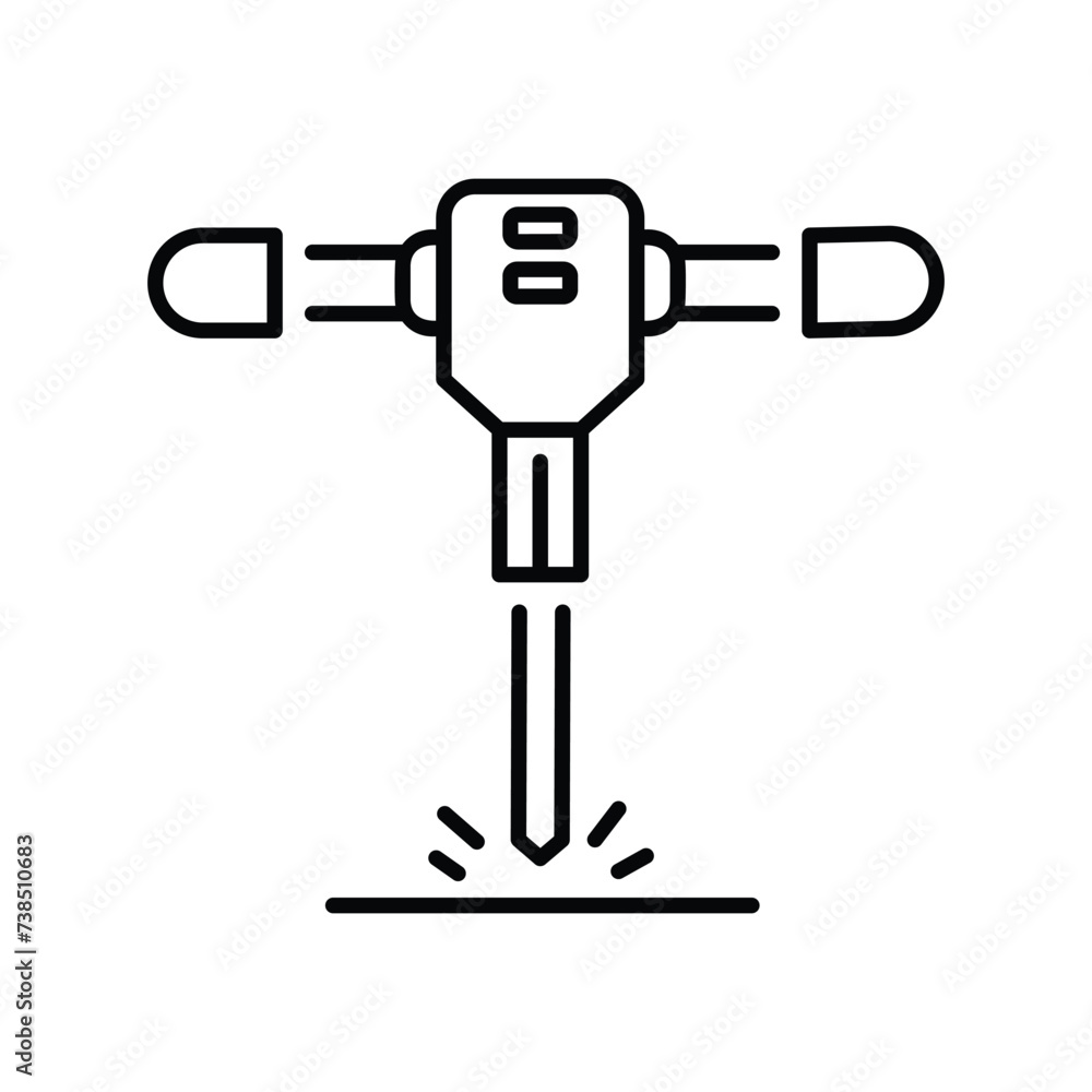 jackhammer icon with white background vector stock illustration jackhammer icon with white background vector stock illustration
