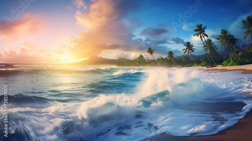 Beach Paradise Wallpaper Sun Sand and Tranquility © Saim