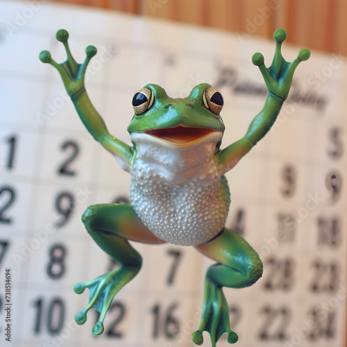 Frog concept, february 29 leap year design concept 