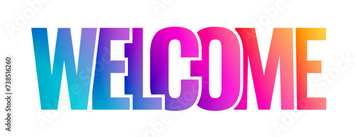 colorful welcome lettering modern banner for invitation