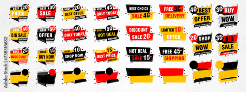 stickers and tags banners set, sales label collection suitable for design promotion media

