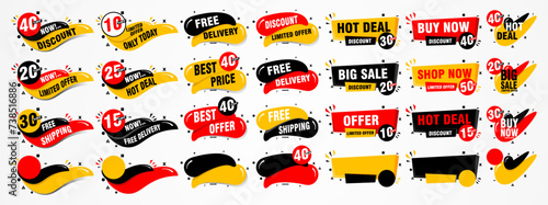 stickers and tags banners set, sales label collection suitable for design promotion media
