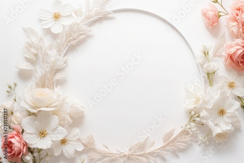 bouquet of white roses circle 