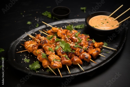 delicious home-made satay on the table