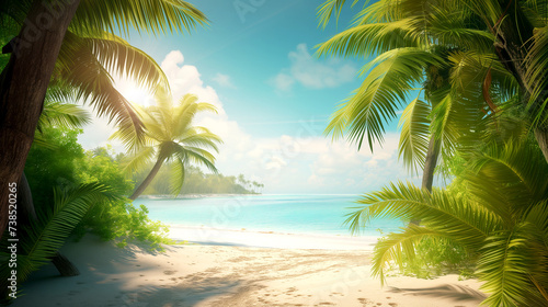 beach with palm trees