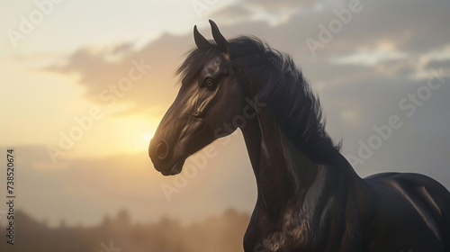  Beautiful horse reared up. © Daniel