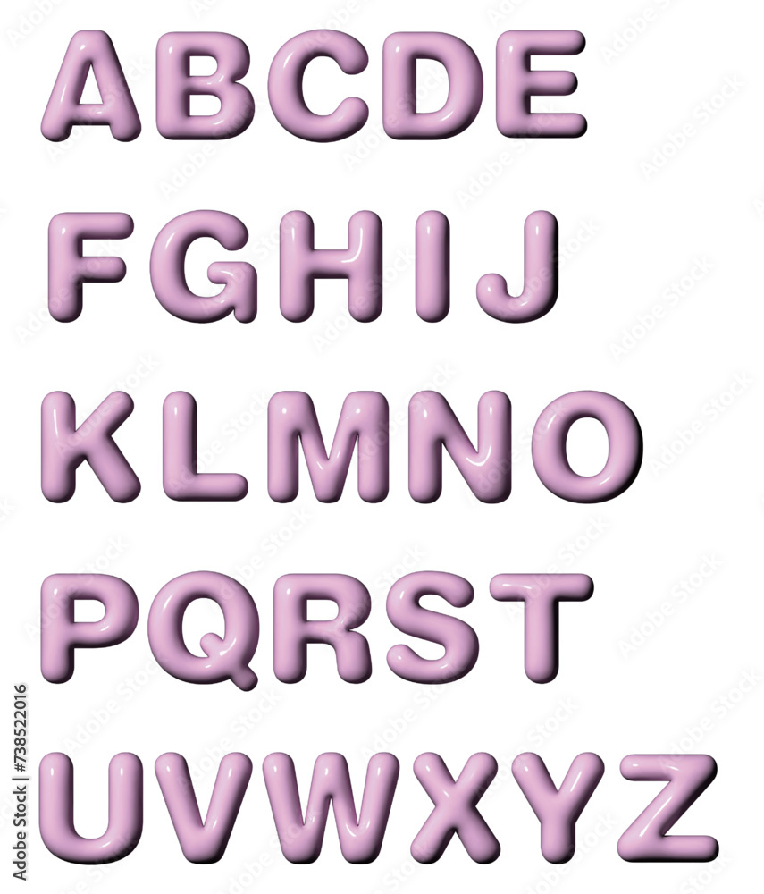 pink 3D alphabet