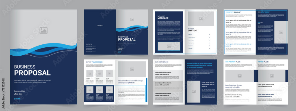 Professional Business Proposal Template Design, Editable Vector format Template - obrazy, fototapety, plakaty 