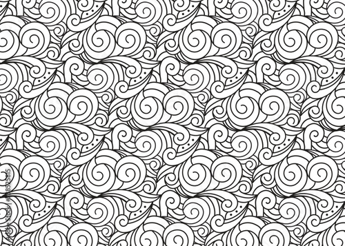 seamless pattern curl line background