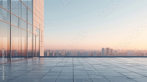 Landscape of modern architecture dominating the horizon in a metropolitan district