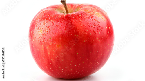 Fresh ripe red apple isolated on a white background, generative ai