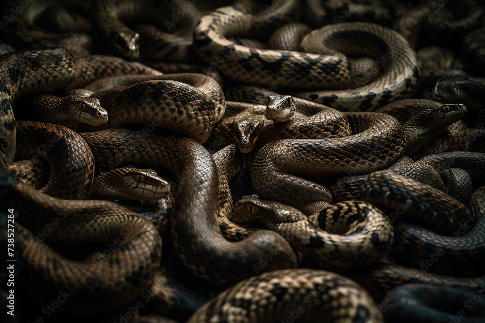 Obraz premium A Lot Of Snakes Scary