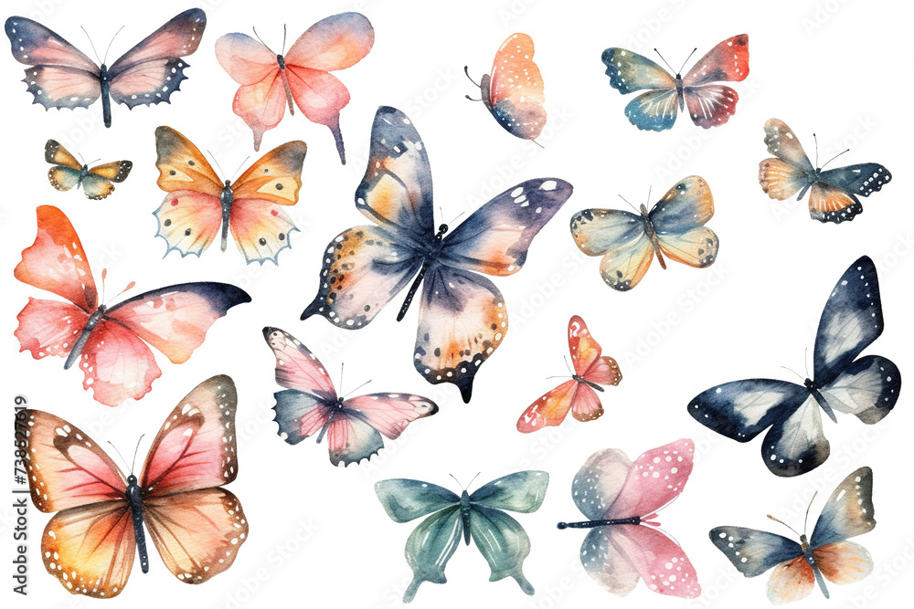 Butterfly Collection Watercolor Illustration Butterfly Collection Watercolor Illustration