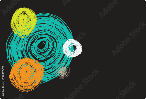 Freehand Circular Decoration concept. Editable Clip Art.