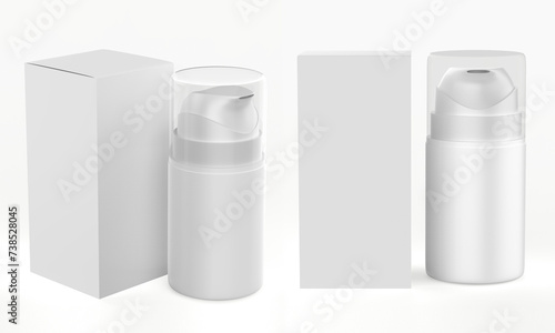 Airless Bottle Mockup isolated on white background. 3d illustration