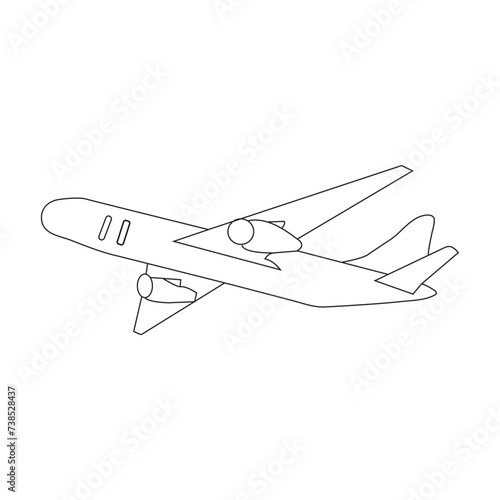 Continuous line drawing of aircraft flight routes and airport destinations.