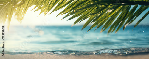 palm leafs on the beach © iwaart