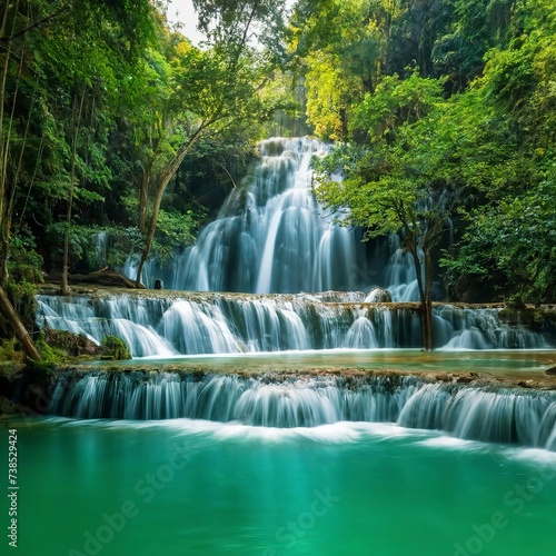 Huai Mae Khamin Waterfall level 7, Khuean Srinagarindra National Park, Kanchanaburi, Thailand