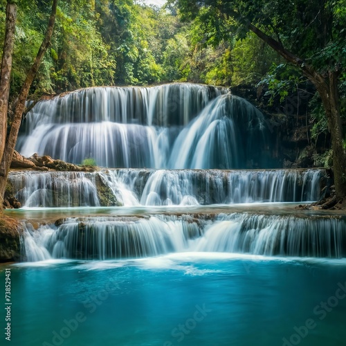 Huai Mae Khamin Waterfall level 7  Khuean Srinagarindra National Park  Kanchanaburi  Thailand
