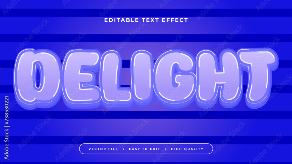 Delight text effect editable modern lettering typography font style