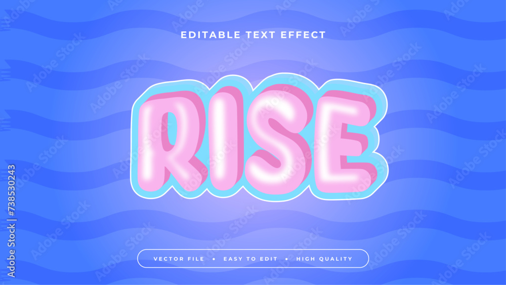 Rise text effect editable modern lettering typography font style