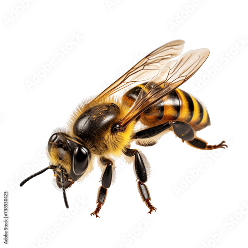 macro shot of a bee isolated on transparent background © Nitin