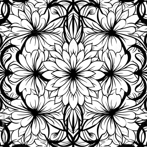 Wallpaper Mural floral pattern, abstract pattern, vector paper, digital paper, abstract pattern, hand drawn geometric pattern, geometric seamless pattern, minimalistic seamless patterns, doodle lines pattern, texture Torontodigital.ca