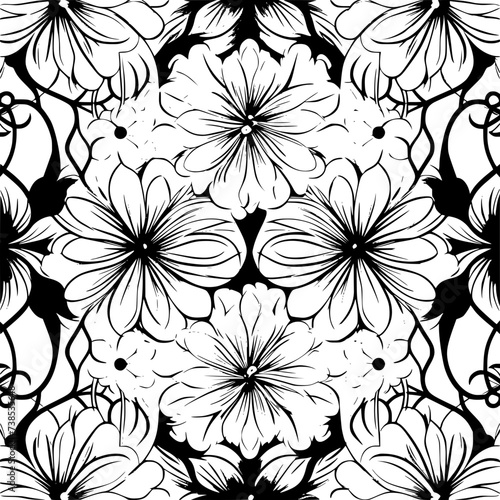 Wallpaper Mural floral pattern, abstract pattern, vector paper, digital paper, abstract pattern, hand drawn geometric pattern, geometric seamless pattern, minimalistic seamless patterns, doodle lines pattern, texture Torontodigital.ca