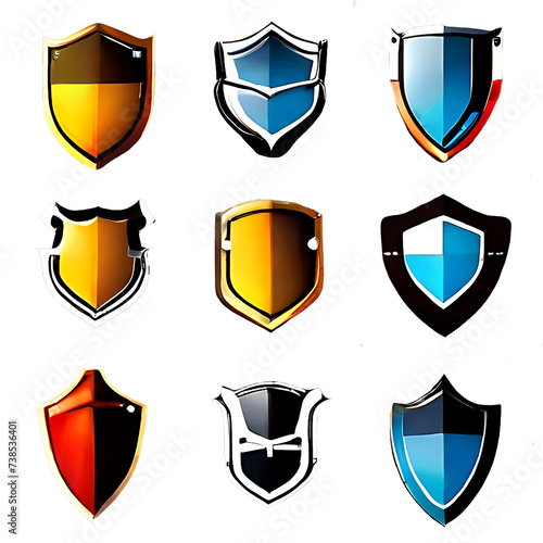 Free Download Shield icons. Shields. Collection of security shield icons. Security shield symbols illustration. Generative AI - GFXLoad