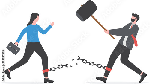 Divorced couple, separation of broken marriage end of relationship concept, troubles man and woman with sadness emotion.

